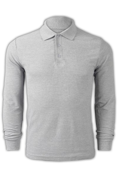 SKLPS003 solid color hemp gray 014 long sleeve men's Polo shirt 1AD01 customized sports solid color Polo shirt polo shirt shop polo shirt manufacturer polo shirt price 45 degree